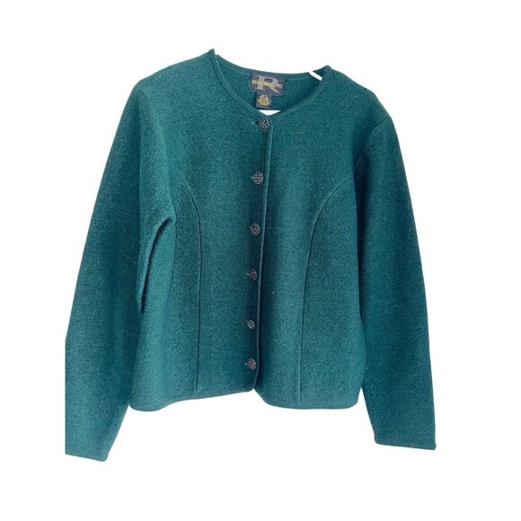 Requirements Sweaters - Requirements Womens 100% Wool Cardigan Sweater Sz S Dark Green Cottage Witchy